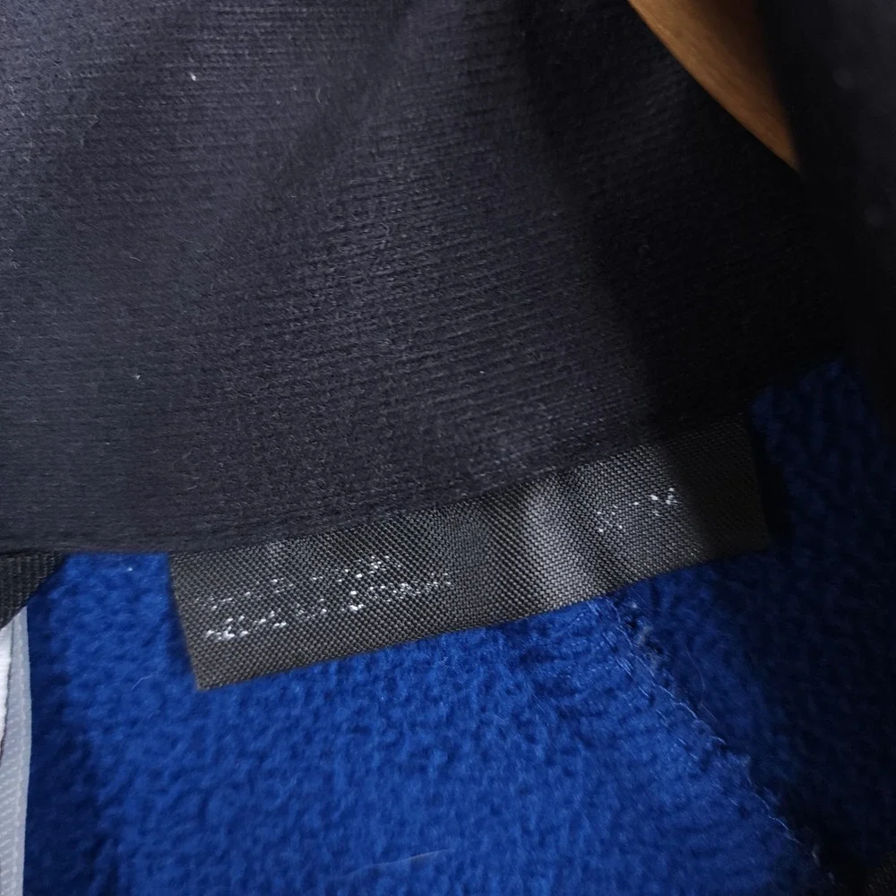 Spyder Mens Blue Black Quarter Zip Waffle Knit Fleece Pullover Jacket 229517 M
